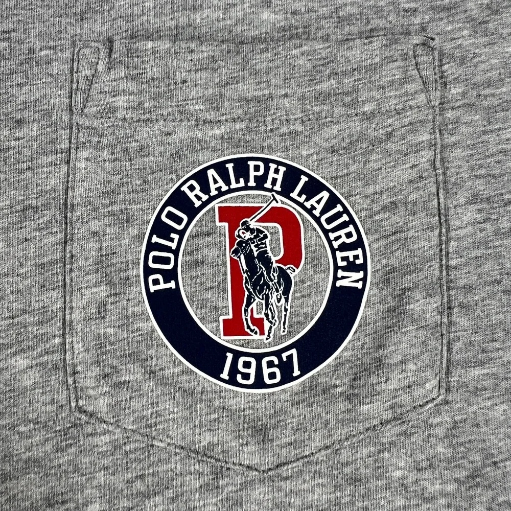 Polo Ralph Lauren Shirt Mens Large Gray Long Sleeve Classic Fit Chest Pocket